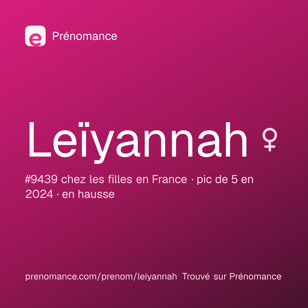 Carte de partage du prénom Leïyannah
