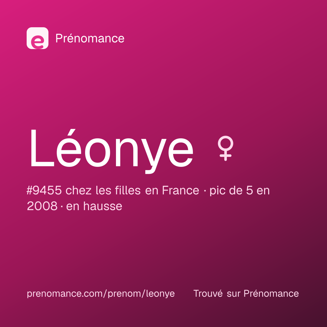Carte de partage du prénom Léonye
