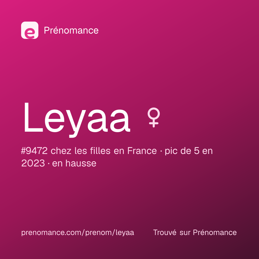 Carte de partage du prénom Leyaa