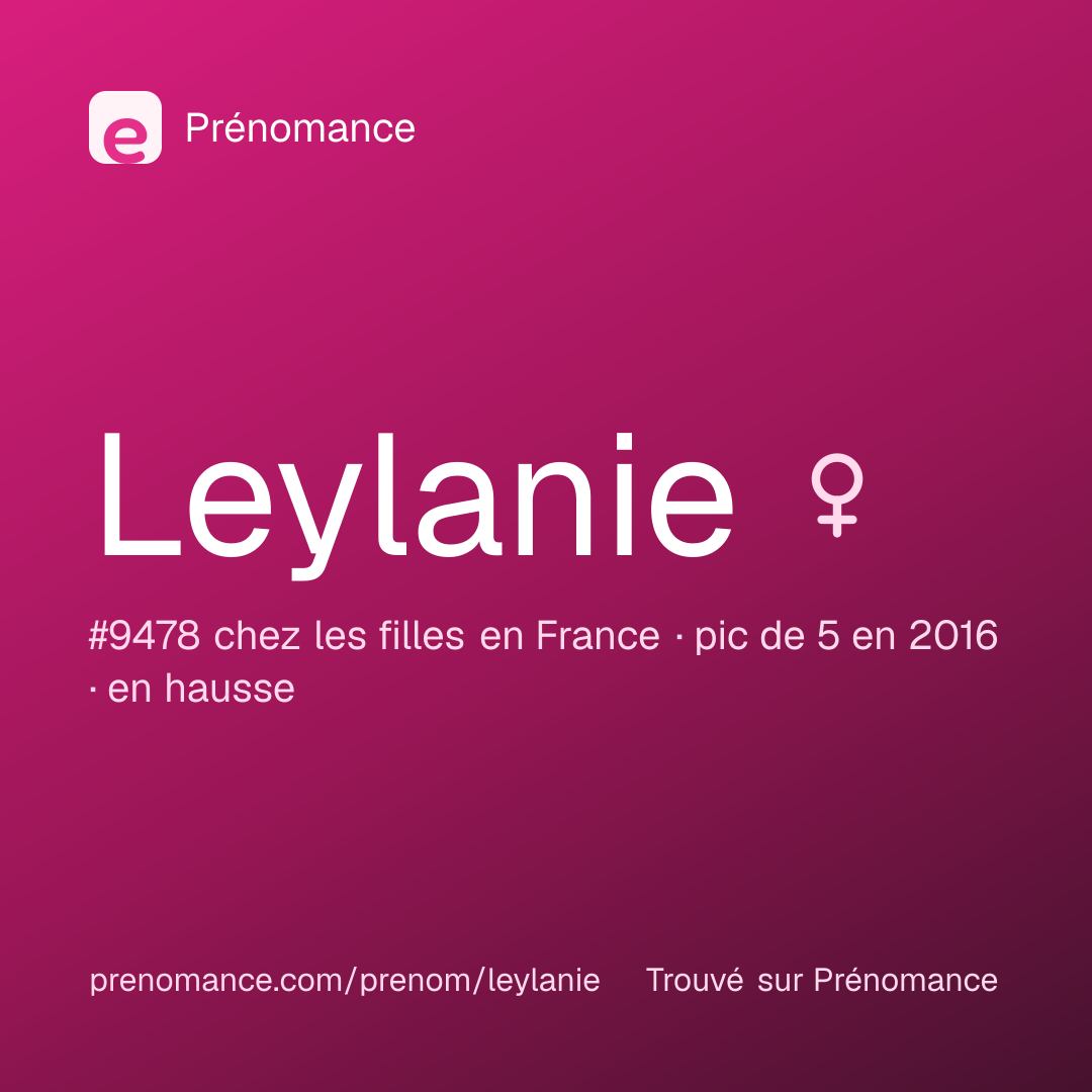 Carte de partage du prénom Leylanie
