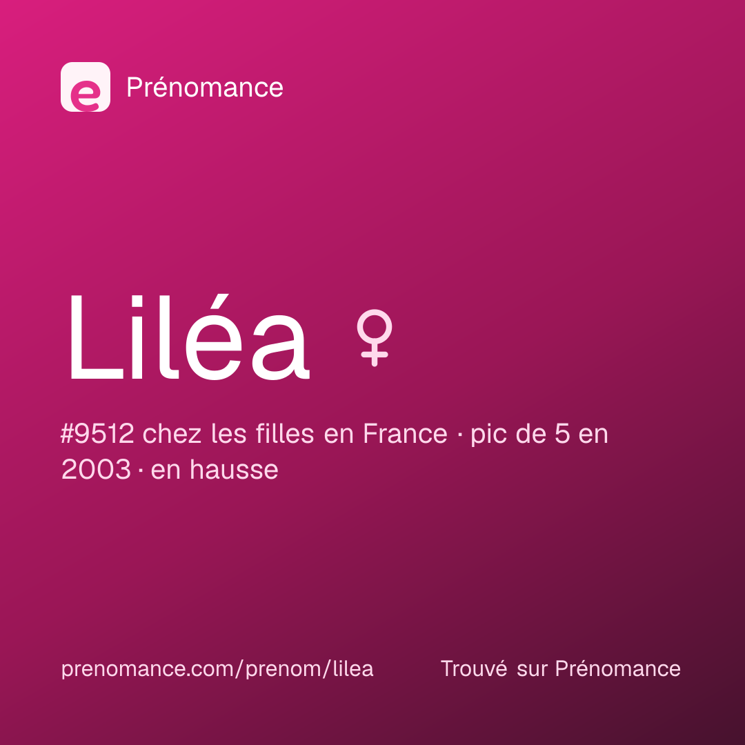 Carte de partage du prénom Liléa