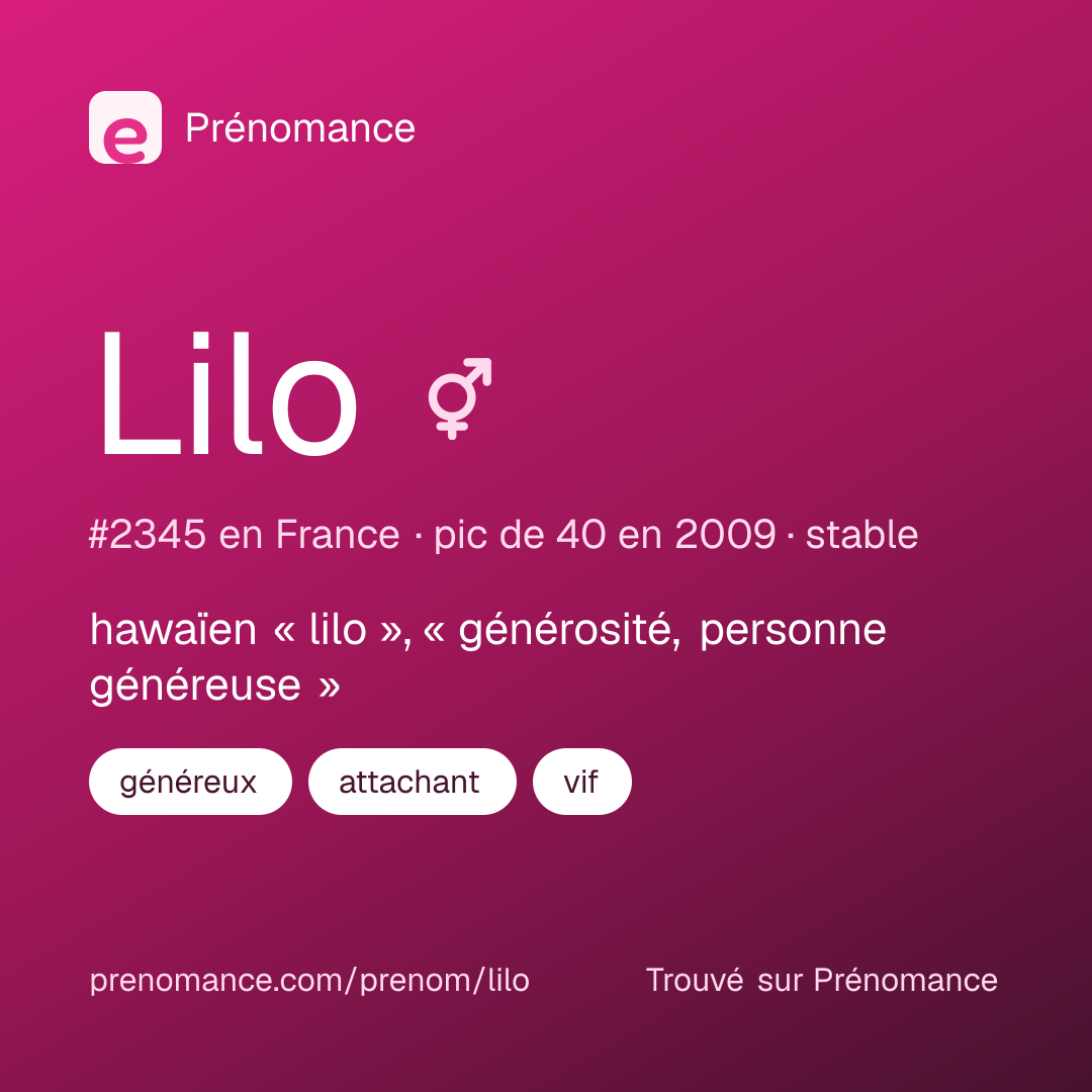 Carte de partage du prénom Lilo