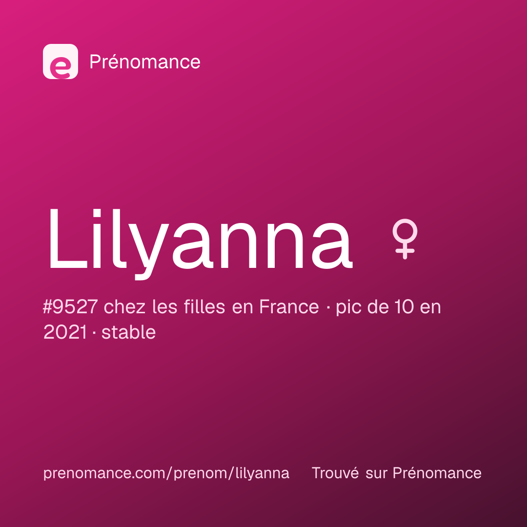 Carte de partage du prénom Lilyanna