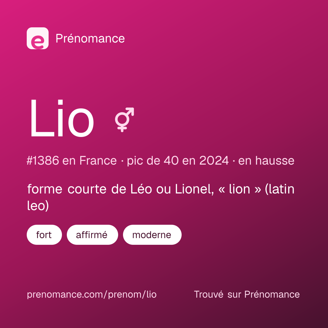 Carte de partage du prénom Lio