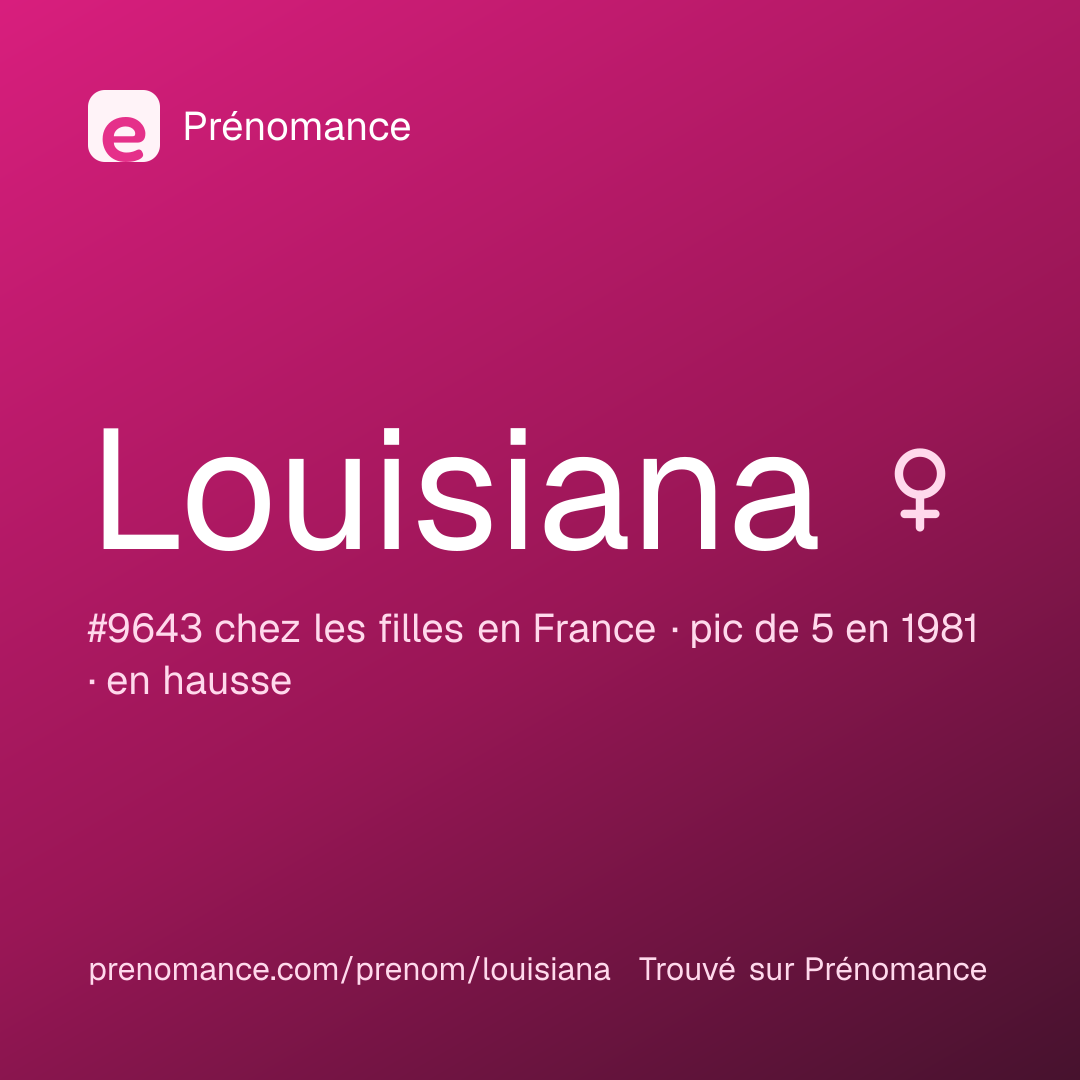 Carte de partage du prénom Louisiana