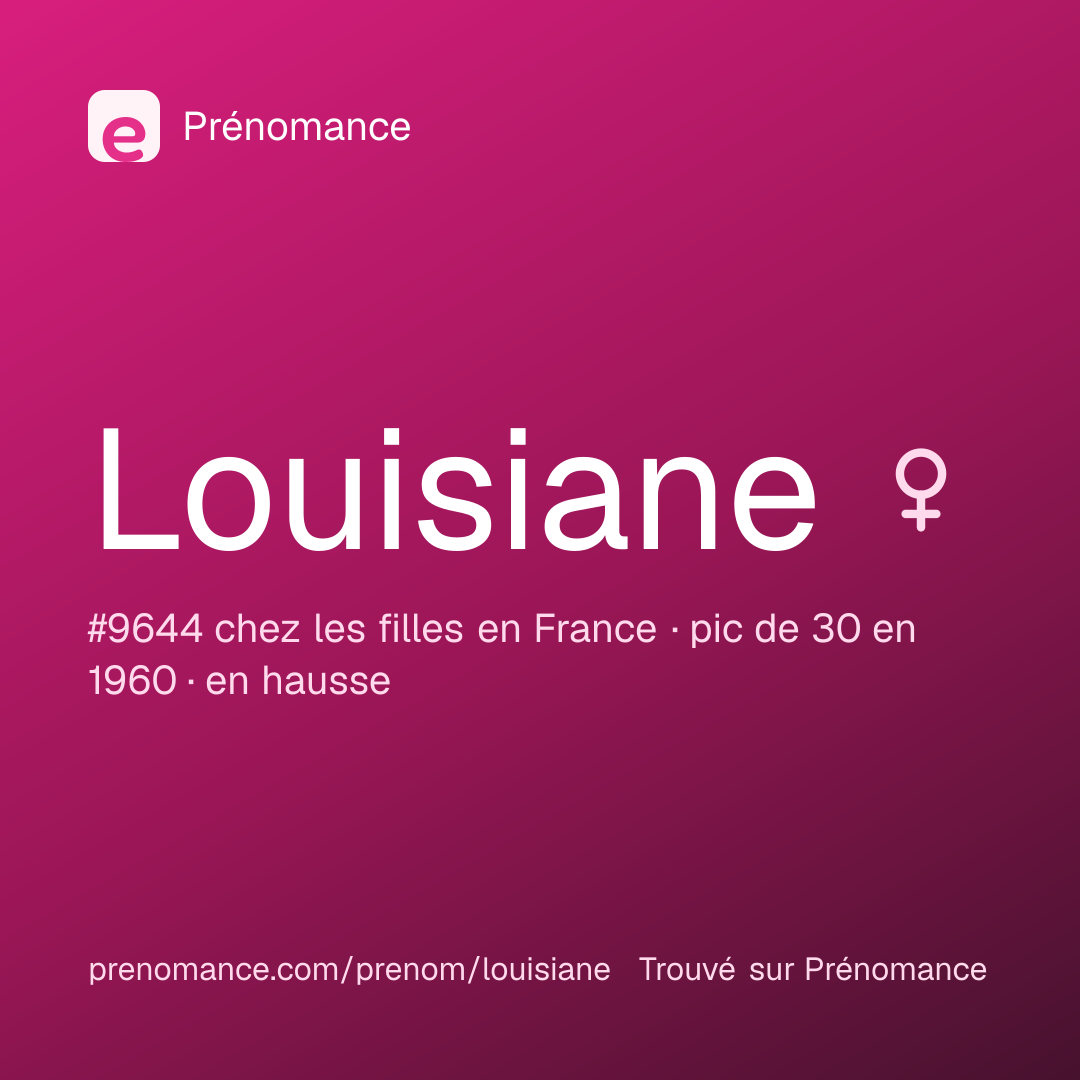 Carte de partage du prénom Louisiane