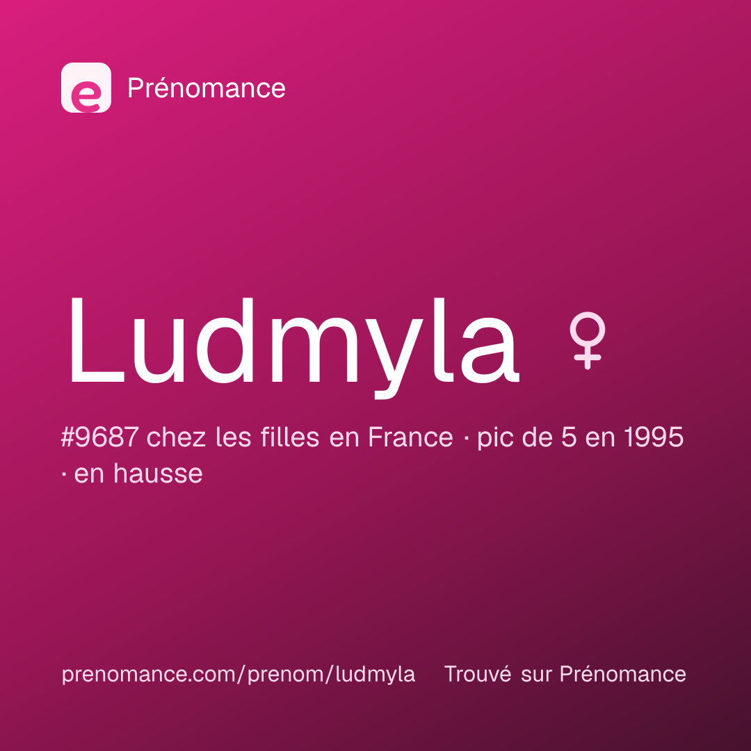Carte de partage du prénom Ludmyla