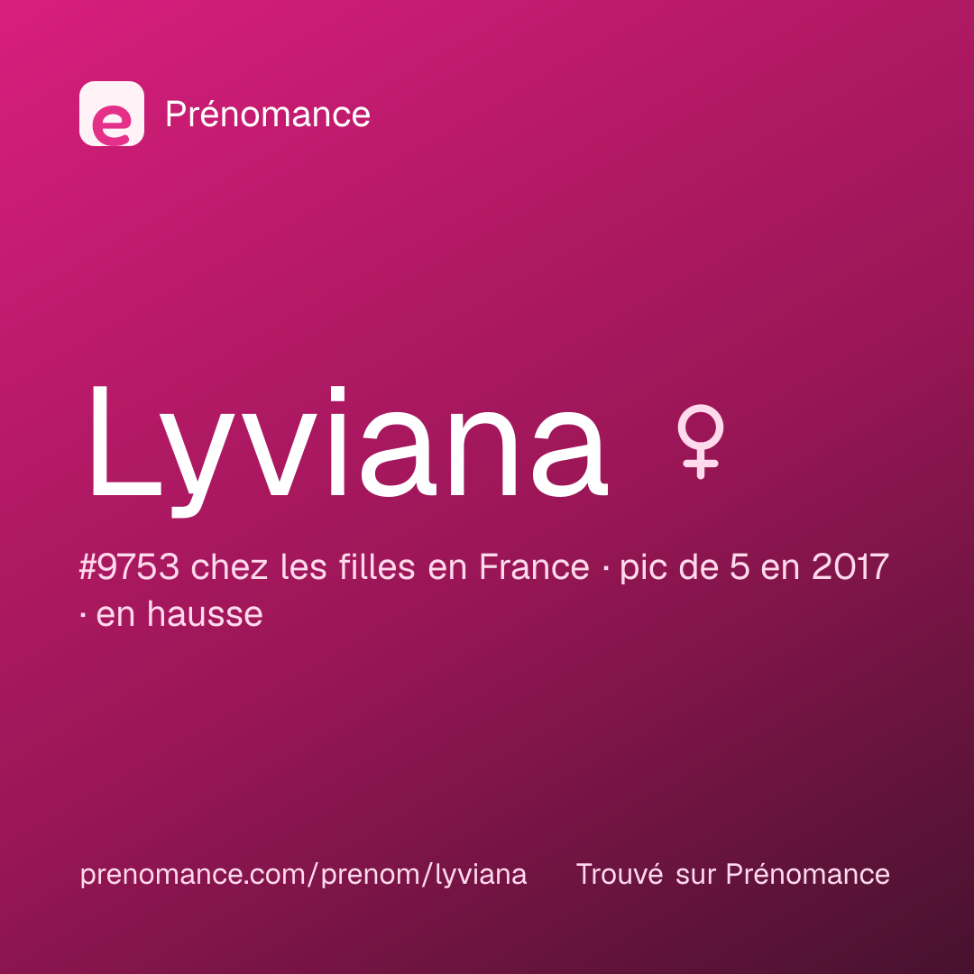 Carte de partage du prénom Lyviana