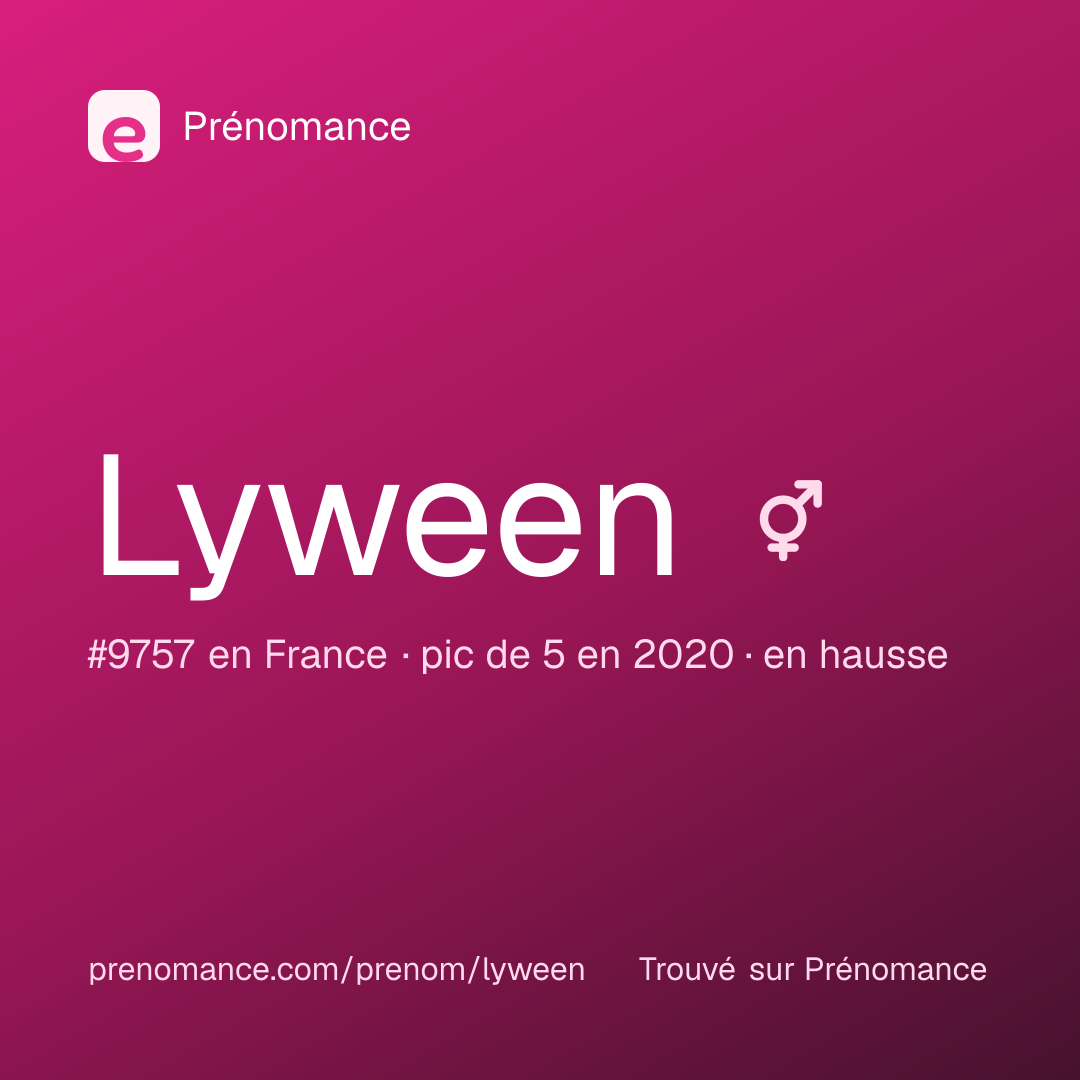 Carte de partage du prénom Lyween