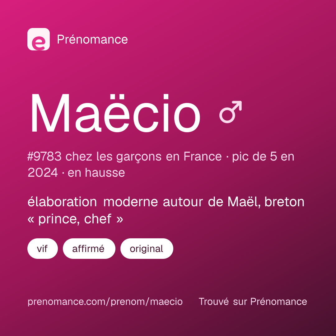 Carte de partage du prénom Maëcio