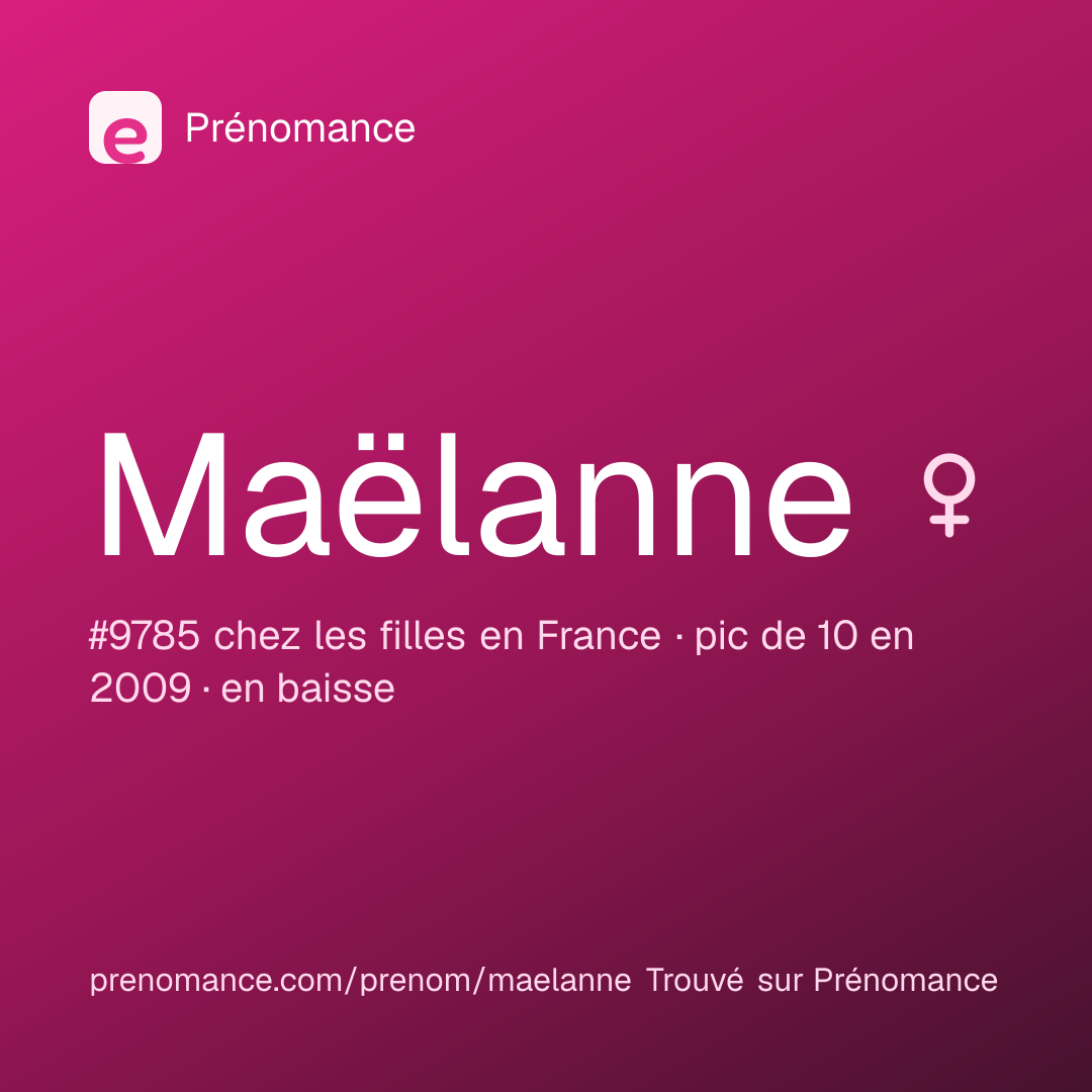 Carte de partage du prénom Maëlanne