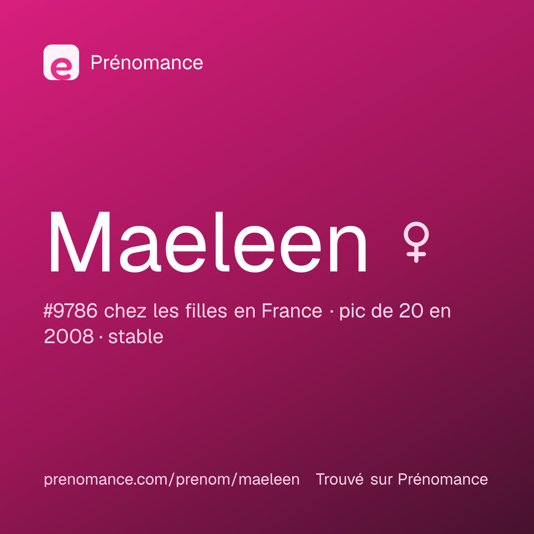 Carte de partage du prénom Maeleen