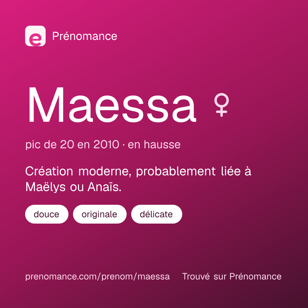 Carte de partage du prénom Maessa