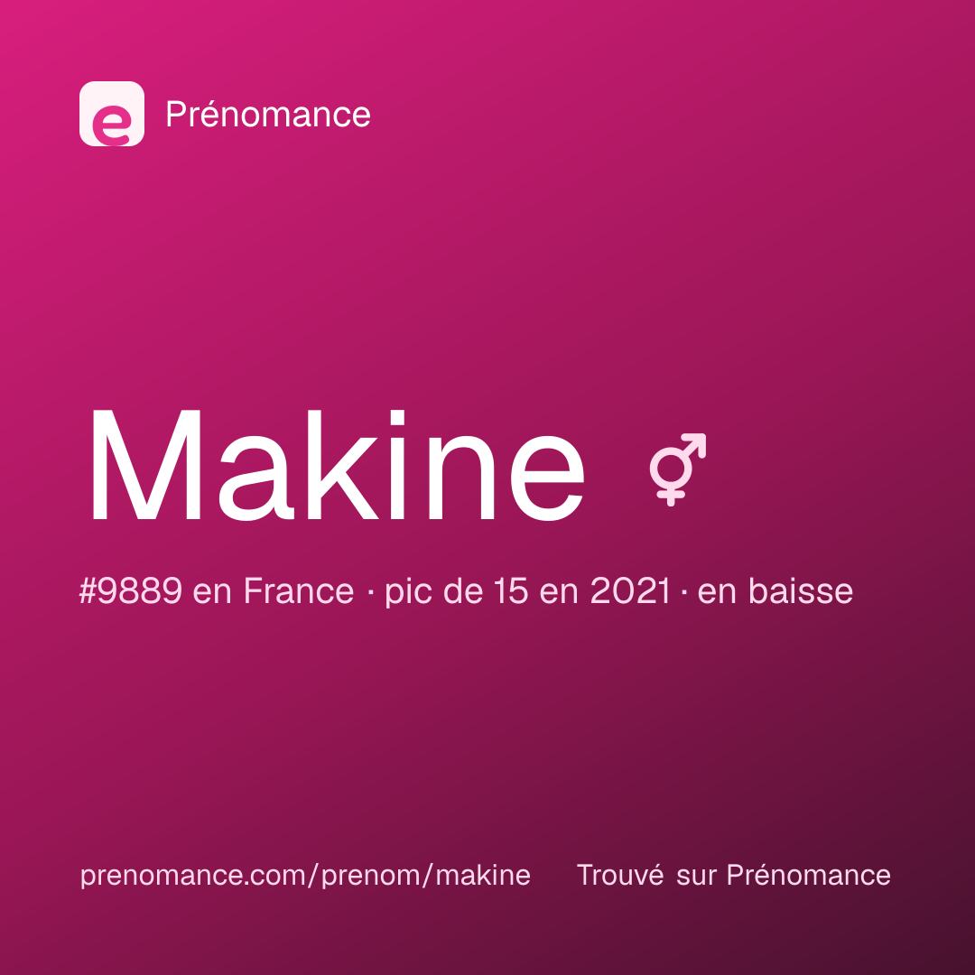 Carte de partage du prénom Makine