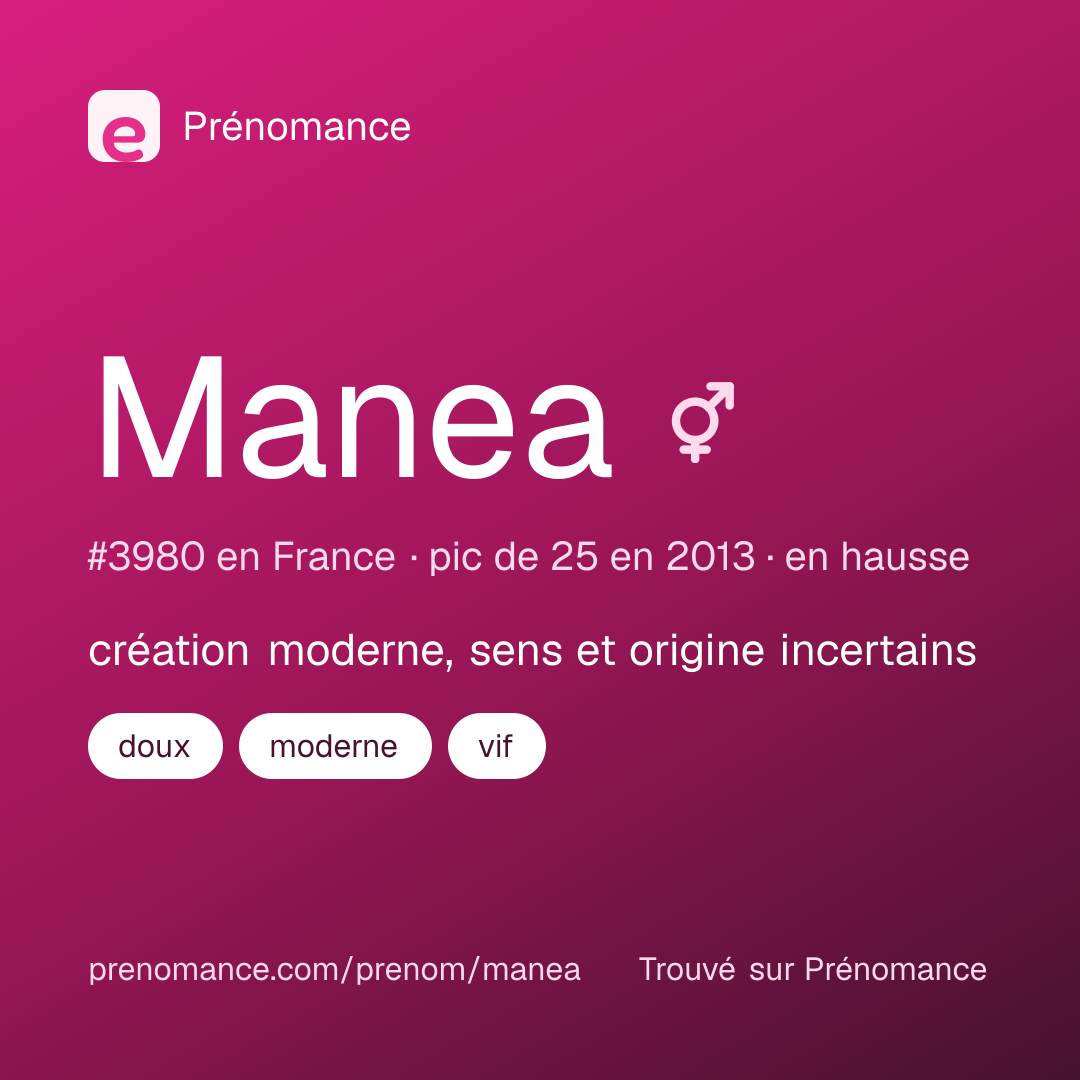 Carte de partage du prénom Manea