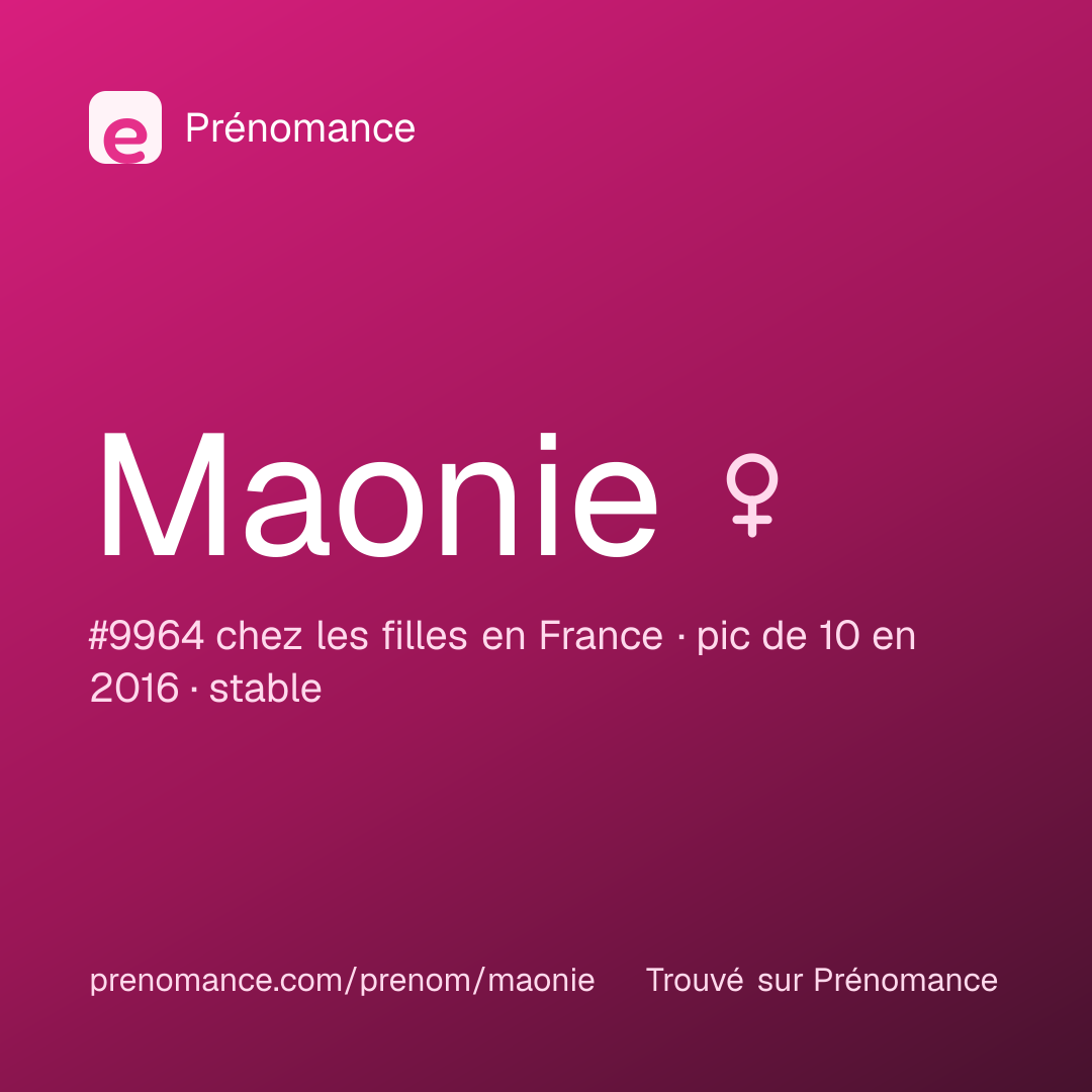 Carte de partage du prénom Maonie