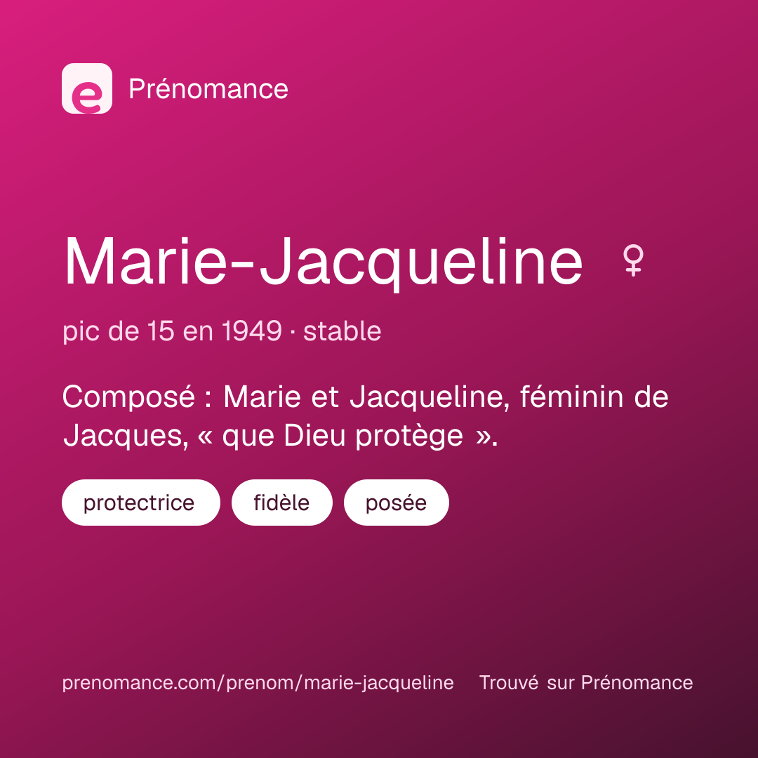 Carte de partage du prénom Marie-Jacqueline