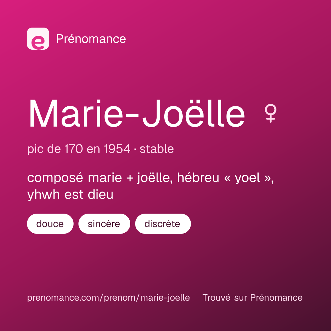 Carte de partage du prénom Marie-Joëlle