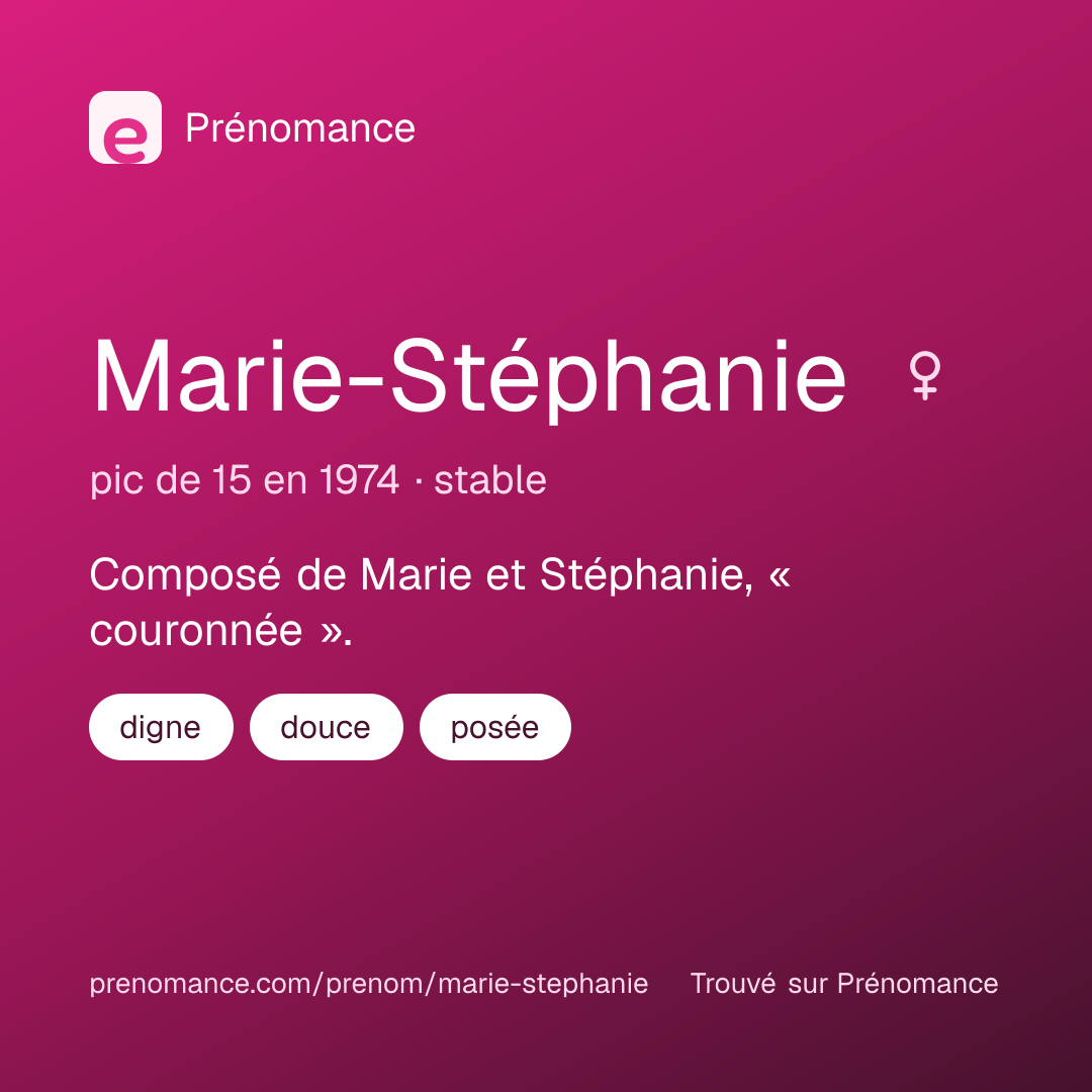 Carte de partage du prénom Marie-Stéphanie