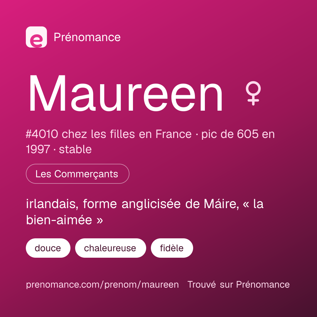 Carte de partage du prénom Maureen