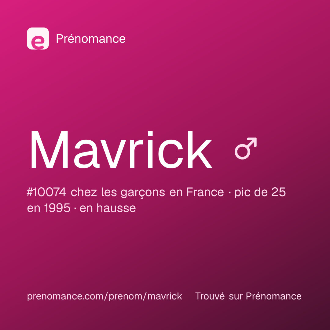 Carte de partage du prénom Mavrick
