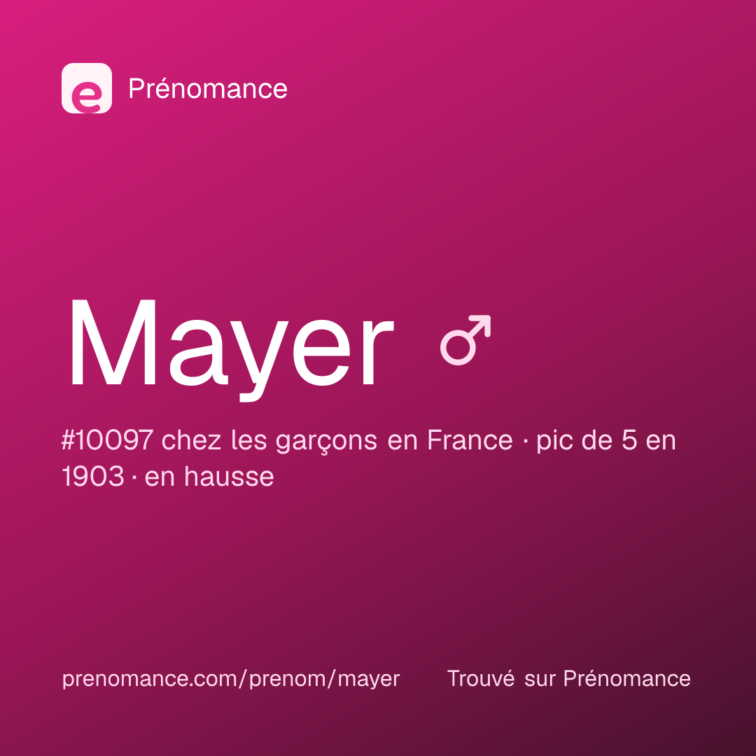 Carte de partage du prénom Mayer