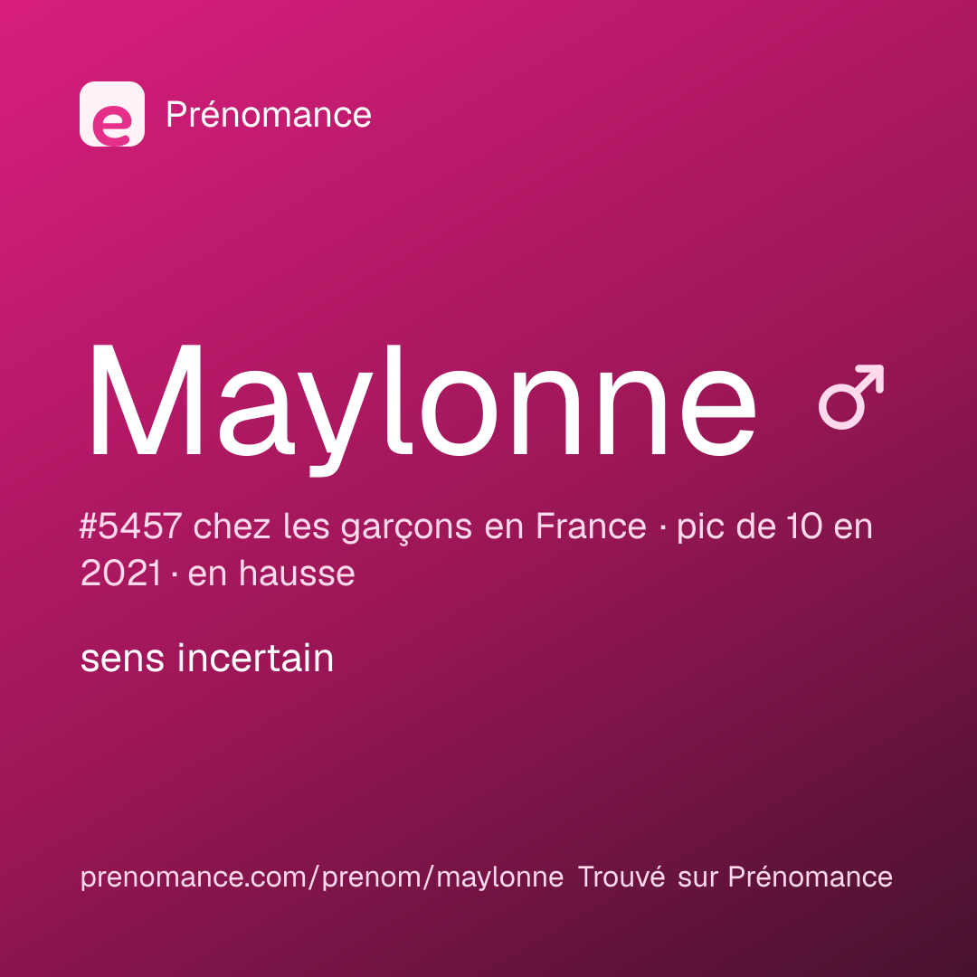 Carte de partage du prénom Maylonne