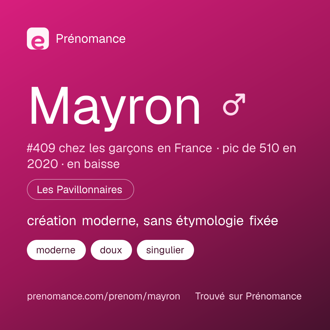 Carte de partage du prénom Mayron