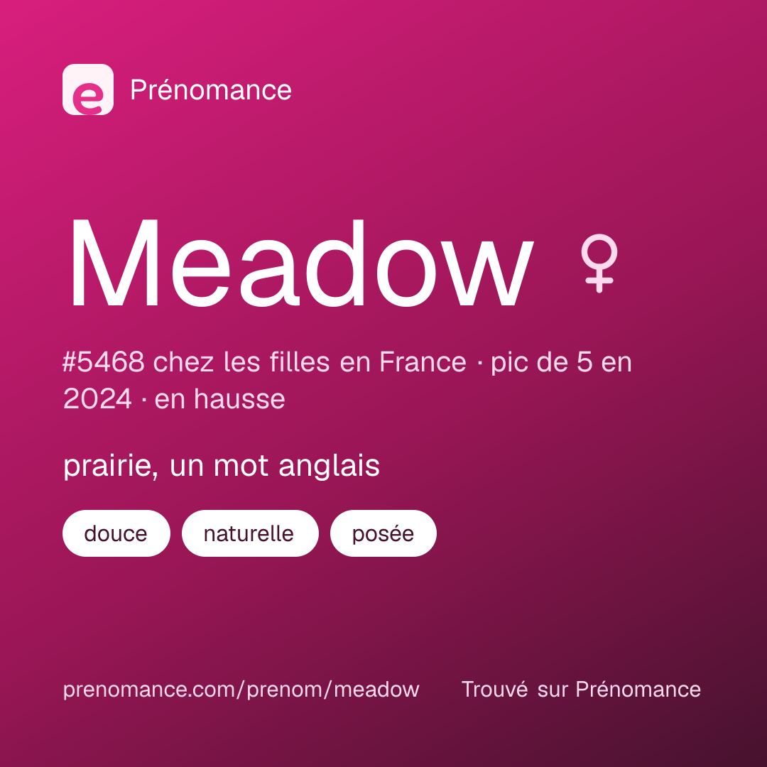 Carte de partage du prénom Meadow