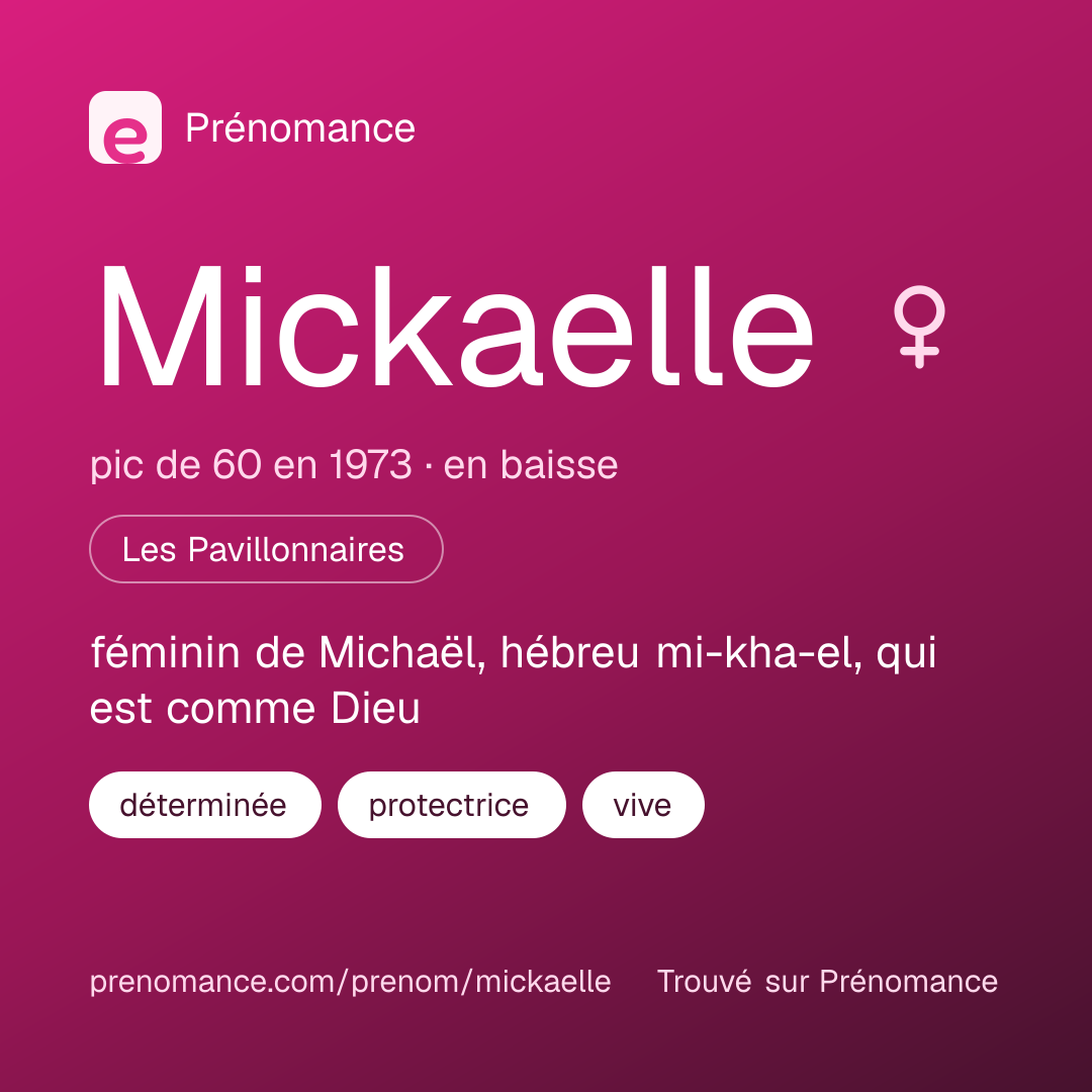 Carte de partage du prénom Mickaelle