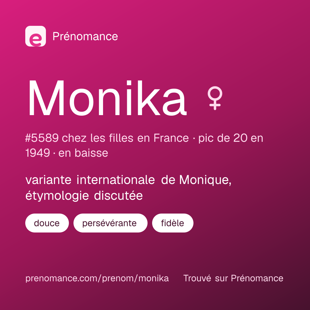 Carte de partage du prénom Monika