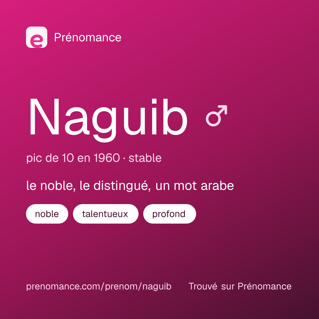 Carte de partage du prénom Naguib