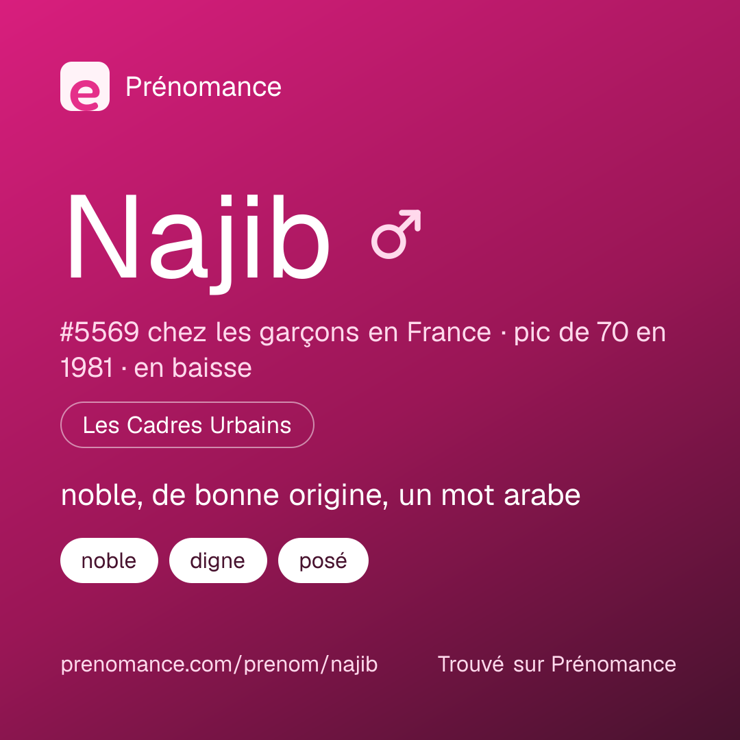 Carte de partage du prénom Najib