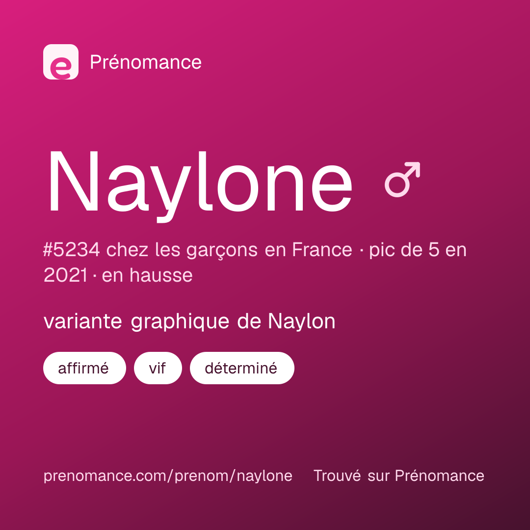 Carte de partage du prénom Naylone