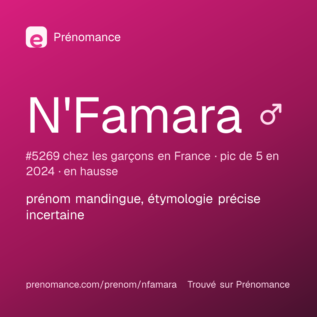 Carte de partage du prénom N'Famara