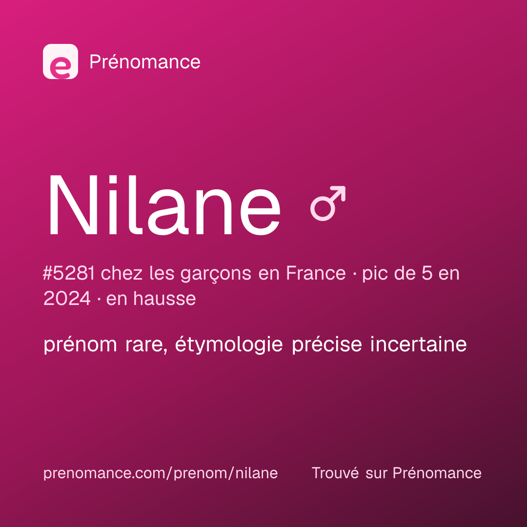 Carte de partage du prénom Nilane
