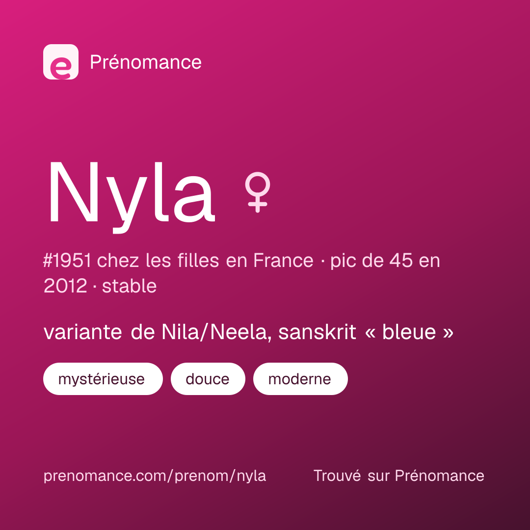 Carte de partage du prénom Nyla