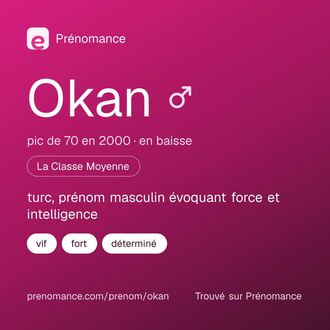 Carte de partage du prénom Okan