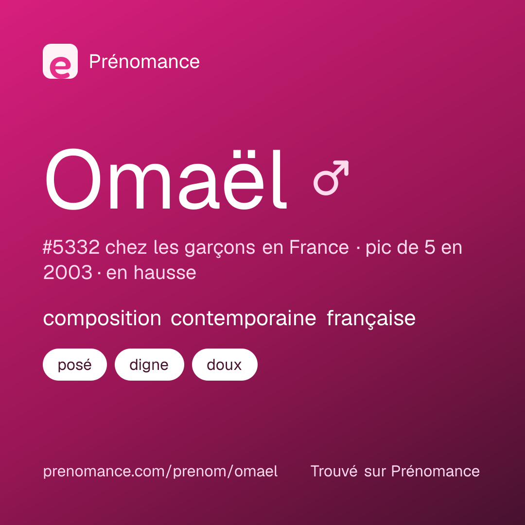Carte de partage du prénom Omaël