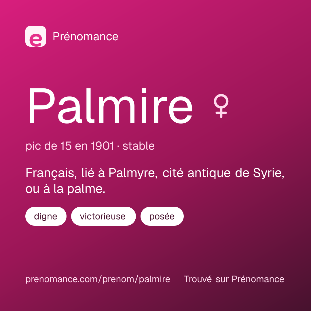 Carte de partage du prénom Palmire