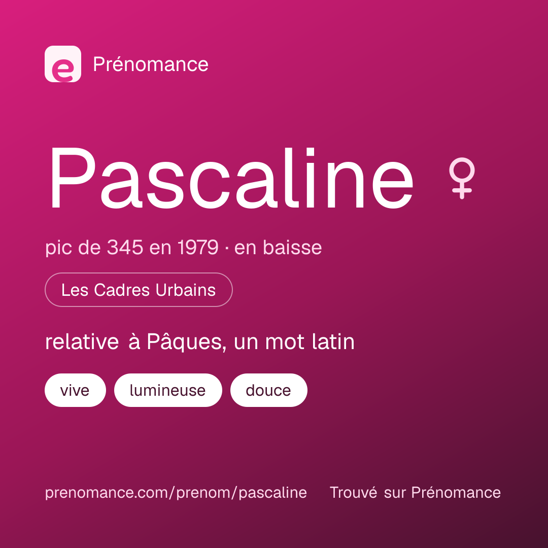 Carte de partage du prénom Pascaline