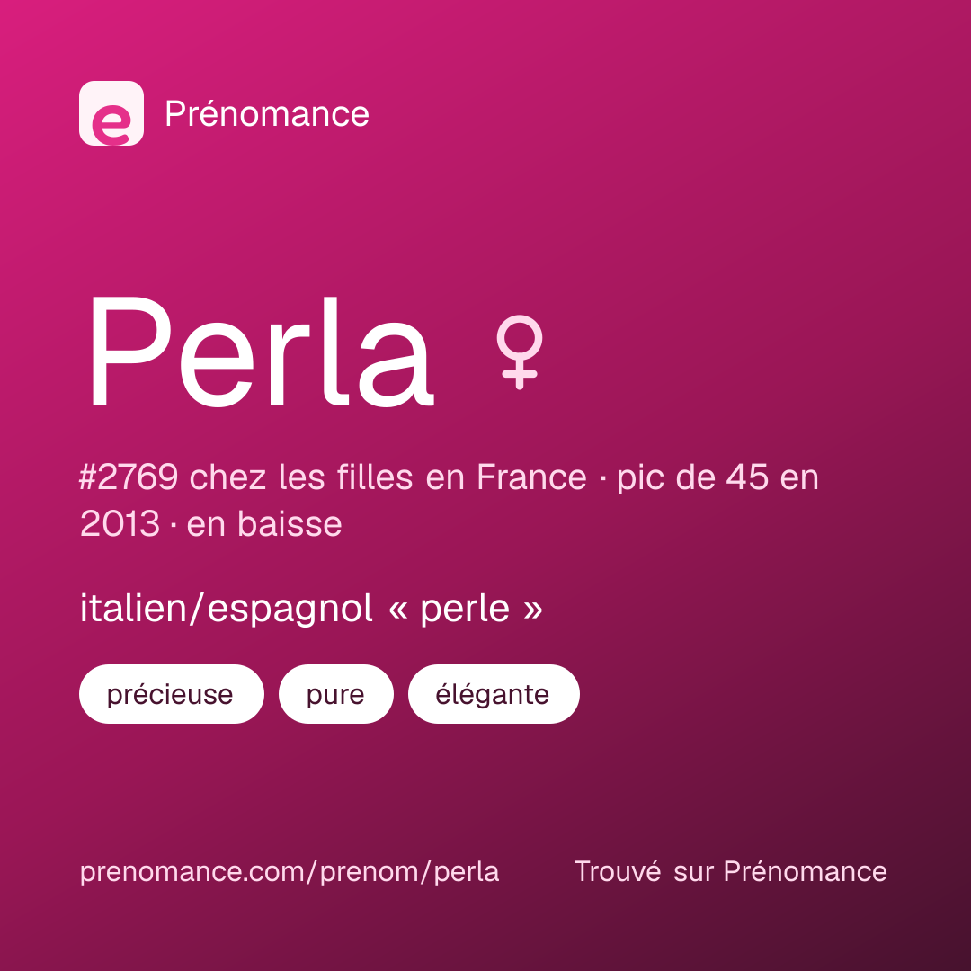 Carte de partage du prénom Perla