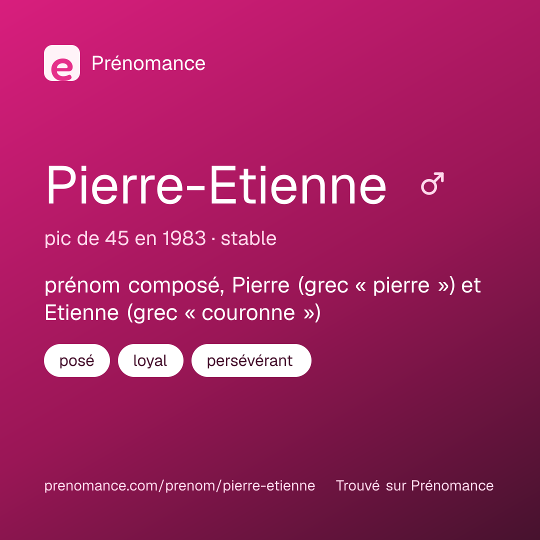 Carte de partage du prénom Pierre-Etienne