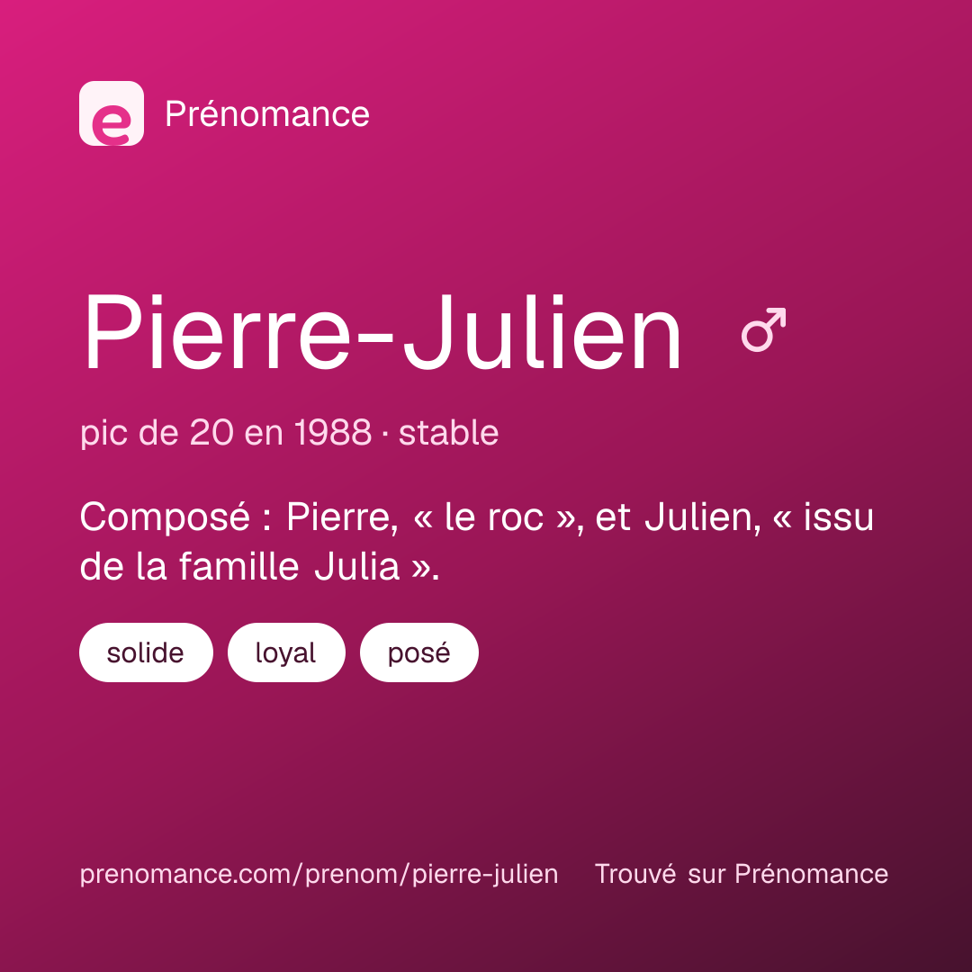 Carte de partage du prénom Pierre-Julien
