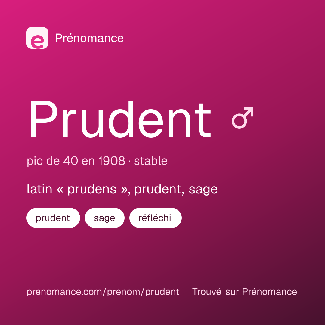 Carte de partage du prénom Prudent