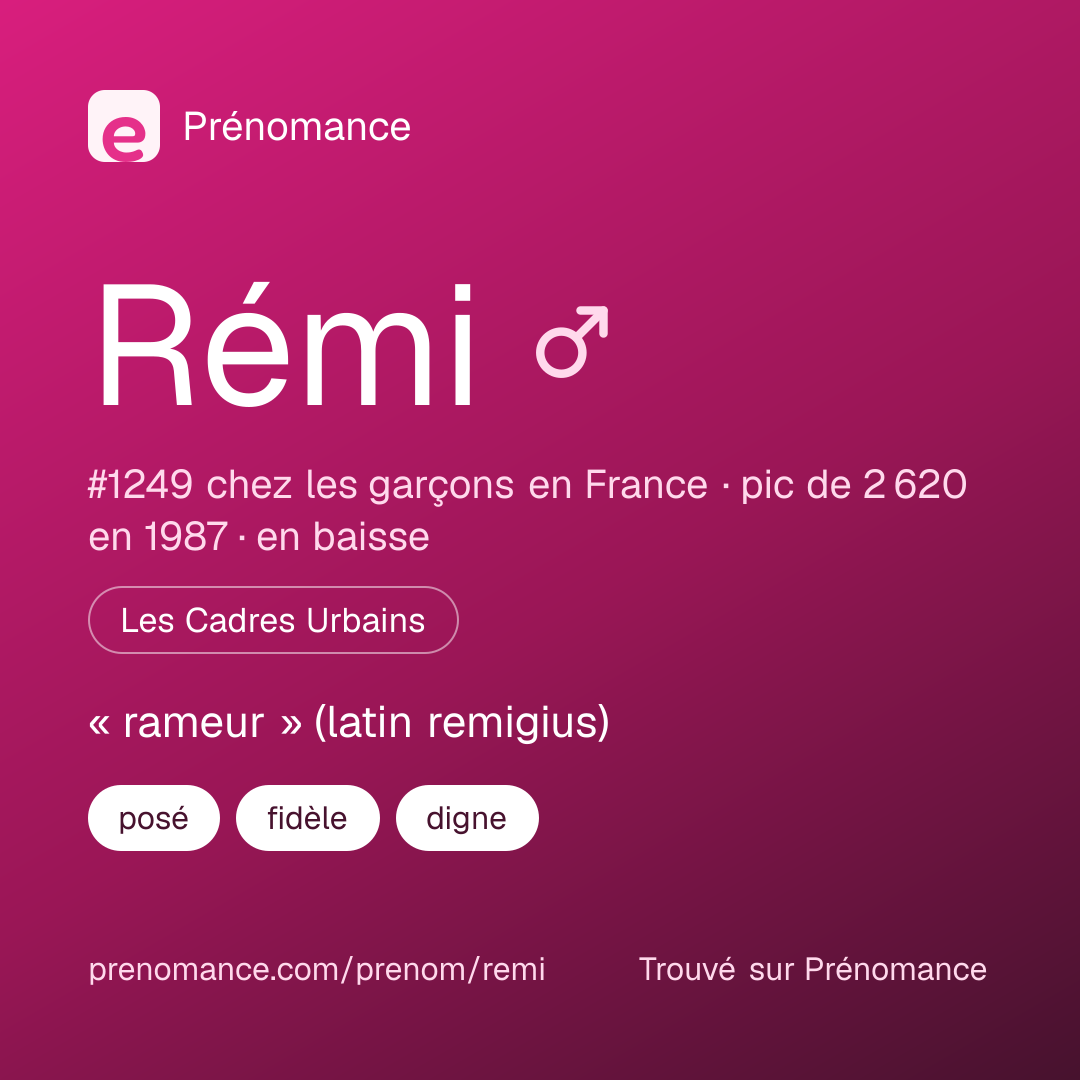 Carte de partage du prénom Rémi