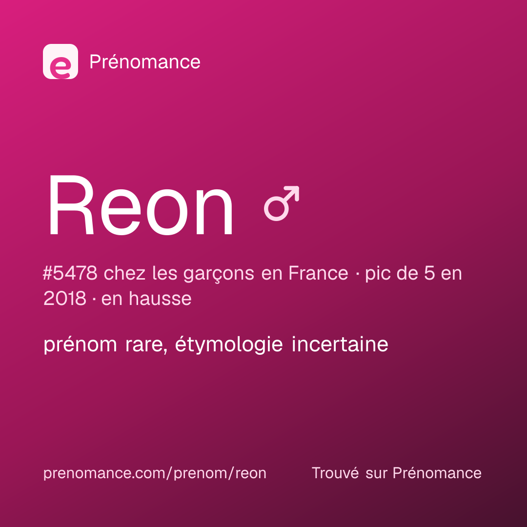 Carte de partage du prénom Reon