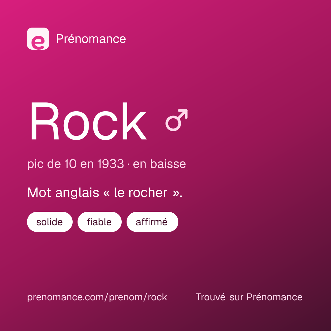 Carte de partage du prénom Rock