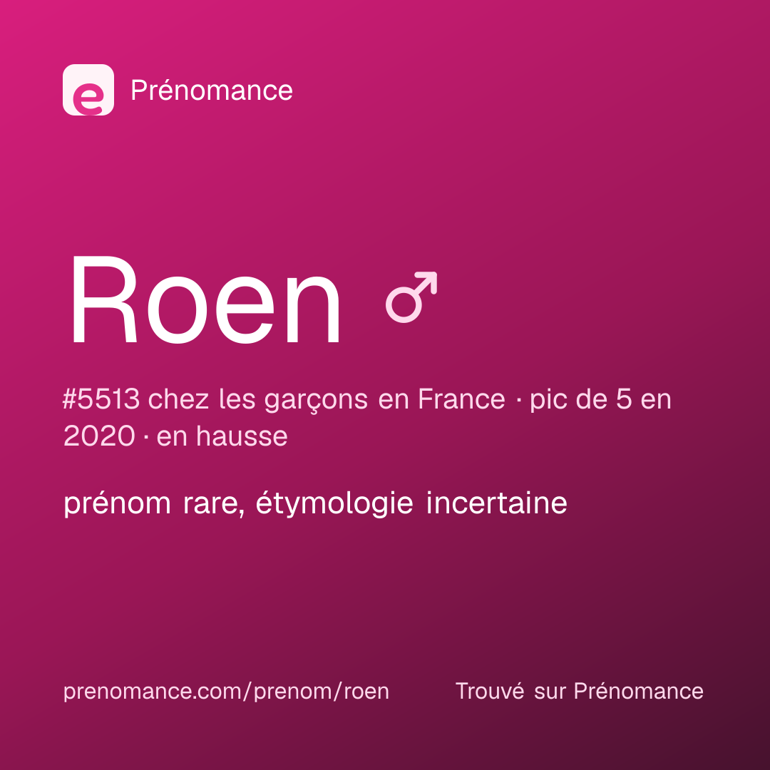 Carte de partage du prénom Roen