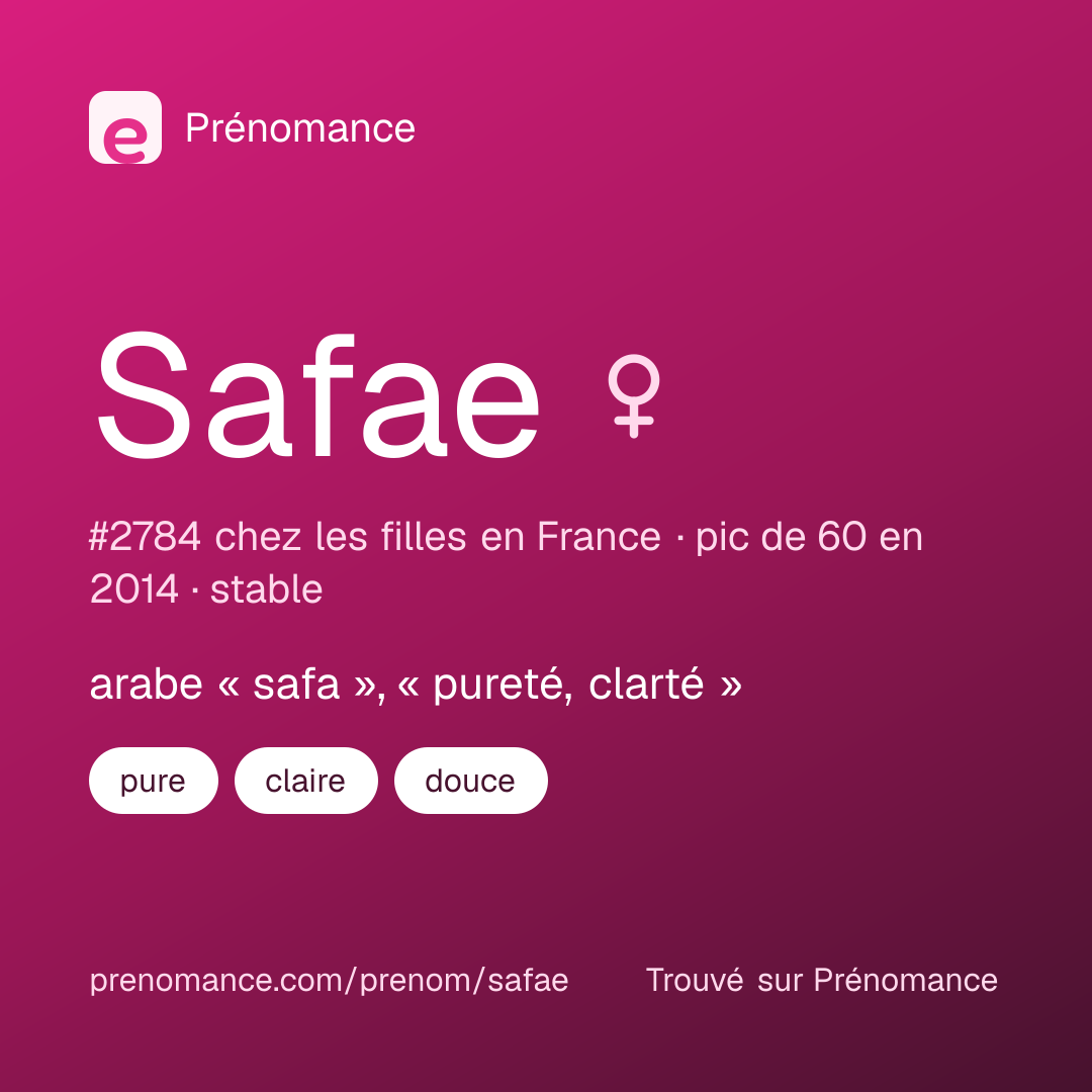 Carte de partage du prénom Safae